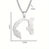 3065996 Elegante RVS Damesketting met Hanger – Uitgesneden Vrouw in Paard (60 cm)