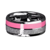 Uniseks Ring roze Stoere RVS Unisex Ring met Roze Accent